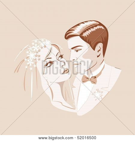 The Bride And Groom vector