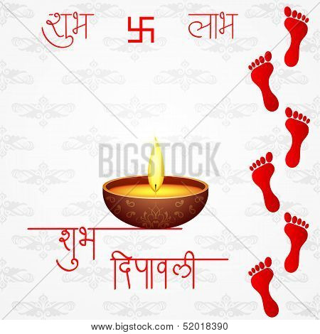 Footprints of Goddess Lakshami on Diwali
