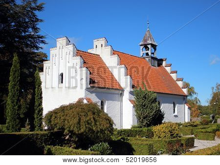 Old Traditional Village Church At A Graveyard