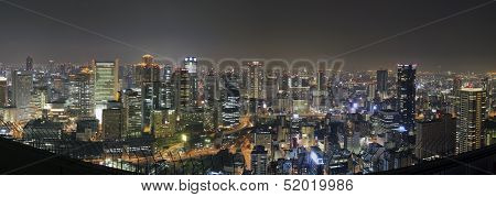 Osaka Skyline At Night
