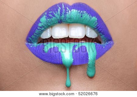 Extreme Makeup Cosmetic Creation Using Lip Color