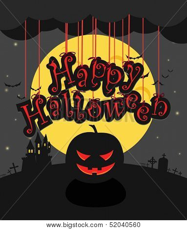 Dark sillhouettes. Happy Halloween illustration