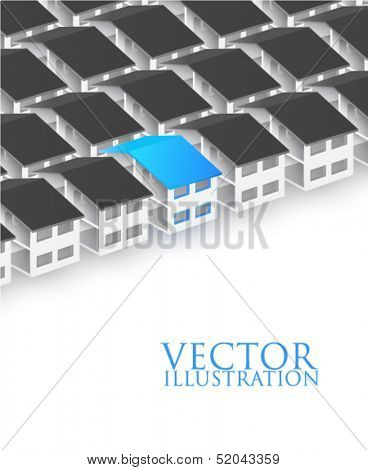 Row of houses - vector illustration 