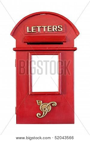 Retro Red Letterbox, Isolated On White Background With Clipping Paths And Copyspace
