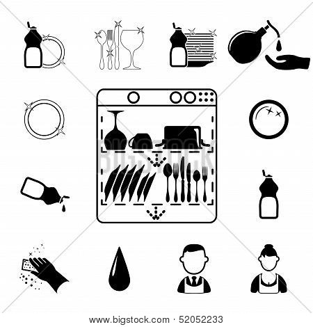 Icons set Cleaning
