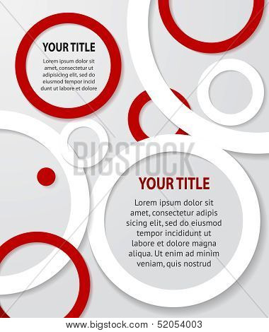 Red And White Abstract Banners On Gray Background, Vector
