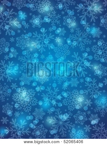 Blue Background With Snowflakes, Vector