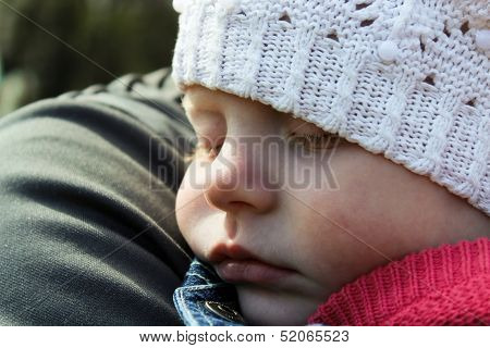 Baby Sleeps On The Shoulder