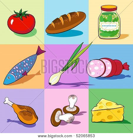 Set Of Food Icons.