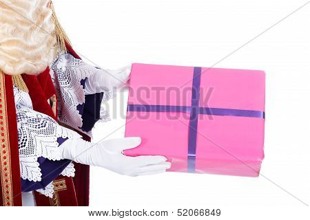 Sinterklaas Is Giving A Present