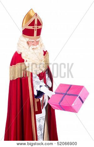 Sinterklaas Is Giving A Present