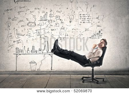businessman is resting at work