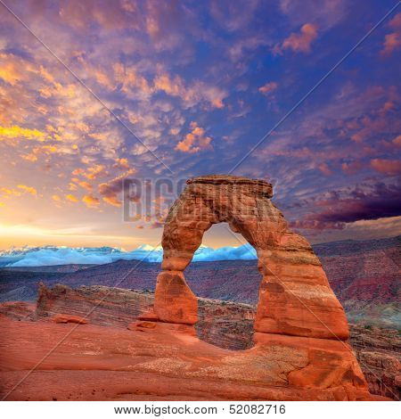 Arches National Park Delicate Arch sunset in Moab Utah USA photo mount