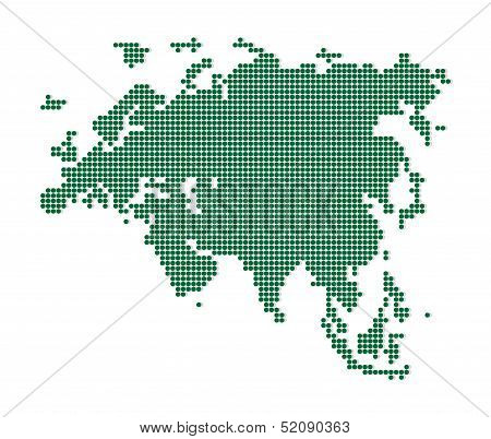 Green Map Of Eurasia.