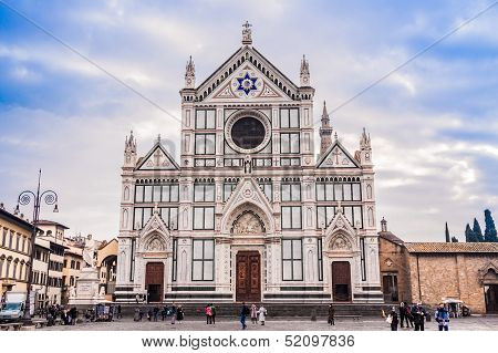 The Basilica Di Santa Croce Famous Franciscan Church On Florence, Italy
