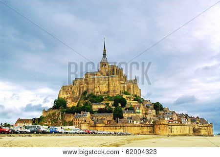 View on Mont Saint Michel abbey in France