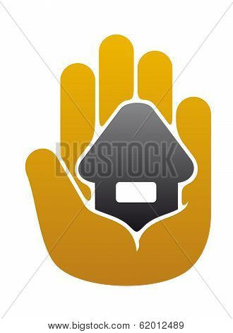 Little house in people hand