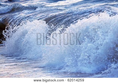 Big crashing wave in a stormy ocean