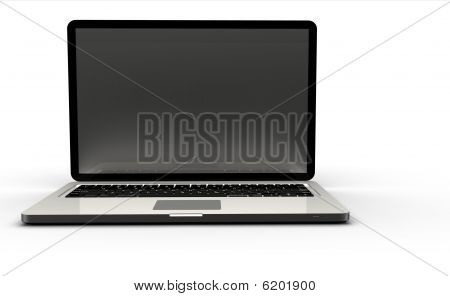 Moderne Silver Computer laptop - isoleret på hvid baggrund