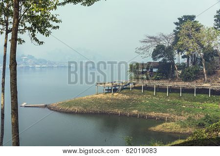River And Village Landscape