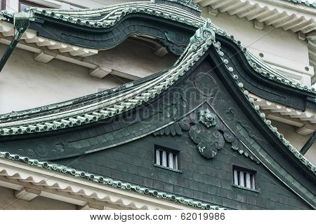 Close up of the pediment of Nagoya Castle