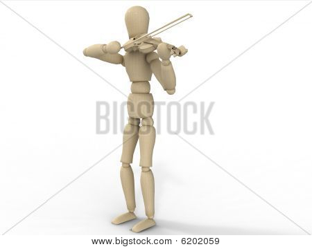 Spille Violin - isolerede træ mannequin