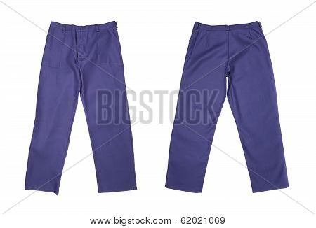 Working pants blue color.