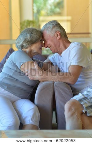Charming old couple at the resort