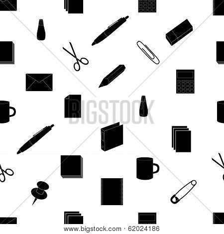 office icon black seamless pattern eps10