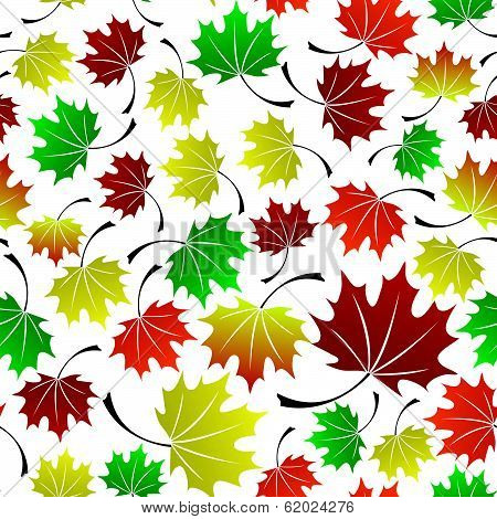 colorful leaves seamless pattern eps10