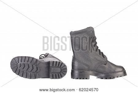 Pair of working kersey boots.