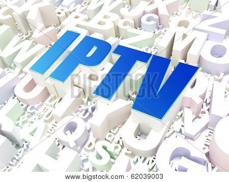 Web development concept: IPTV on alphabet background