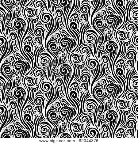 Seamless vector pattern with overlapping waves.