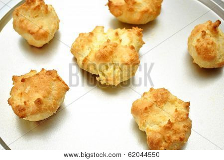 Fresh Biscuits On A Baking Sheet