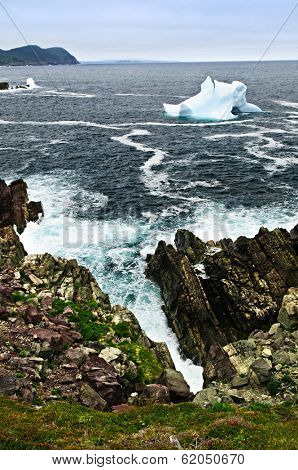 Melting iceberg off the coast of Newfoundland, Canada
