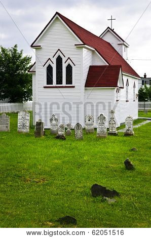 St. Luke's Anglican church and cemetery in Placentia Newfoundland, Canada