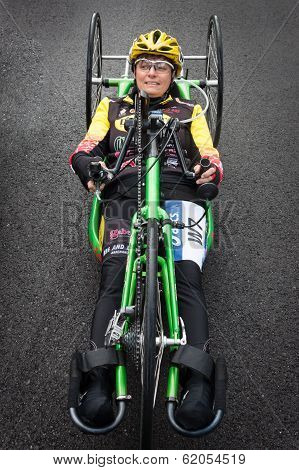 Disabled Athlete Taking Part In Stramilano Half Marathon
