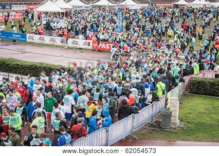Athletes Taking Part In Stramilano Half Marathon