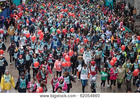 Athletes Taking Part In Stramilano Half Marathon