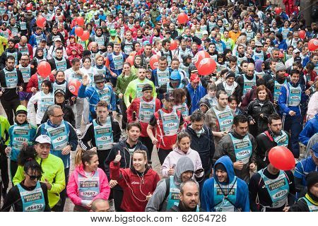 Athletes Taking Part In Stramilano Half Marathon