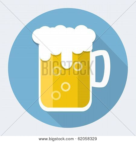 Beer mug flat icon