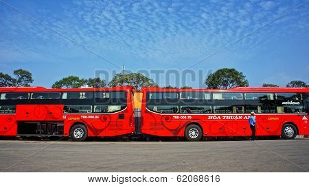 Passenger Bus At Car Parking