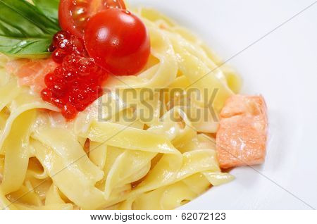 Fettuccini With Salmon And Creamy Sauce