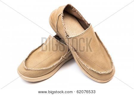 textile new moccasins on a white background