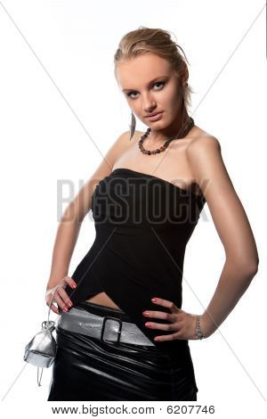 docela sexy smyslné roztomilý blondw s tělem tvaru, s úsměvem