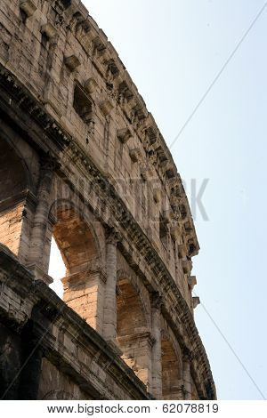 The Colosseum or Roman Coliseum (also spelled Coliseum) originally the Flavian Amphitheatre (Latin: Amphitheatrum Flavium  in Rome, Italy,  on Saturday, April 10, 2010.