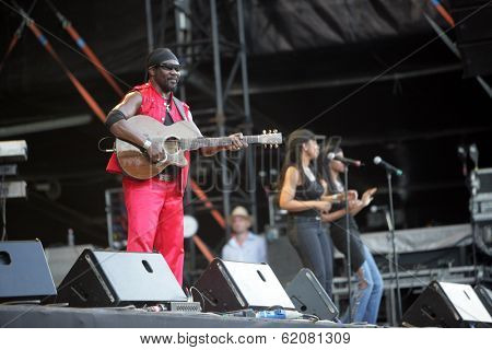BUDAPEST, HUNGARY - AUG 10: The Wailers Band plays at the annual Sziget festival on Tuesday, August 10, 2010 in Budapest, Hungary. The Wailers includes Elan Atias on lead vocals