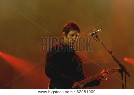 BUDAPEST - AUG 12: The rock band Radiohead perform in concert at the Sziget music festival in Budapest, Hungary, on  Saturday, August 12, 2006.