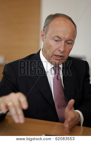 VIENNA, AUSTRIA - NOV 11: Wolfgang Ruttenstorfer, the CEO of Austrian oil company OMV, speaks in his offices in Vienna, Austria, Friday,  November 11, 2005.