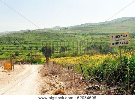 HAMAT GADER, ISRAEL - MARCH 28: The Israeli-Syrian frontier at the edge of the Golan Heights in northern Israel on March 28, 2000 in Hamat Gader, Israel.